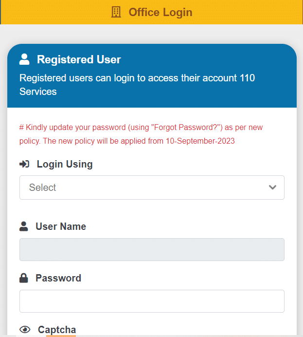 regisatered user login